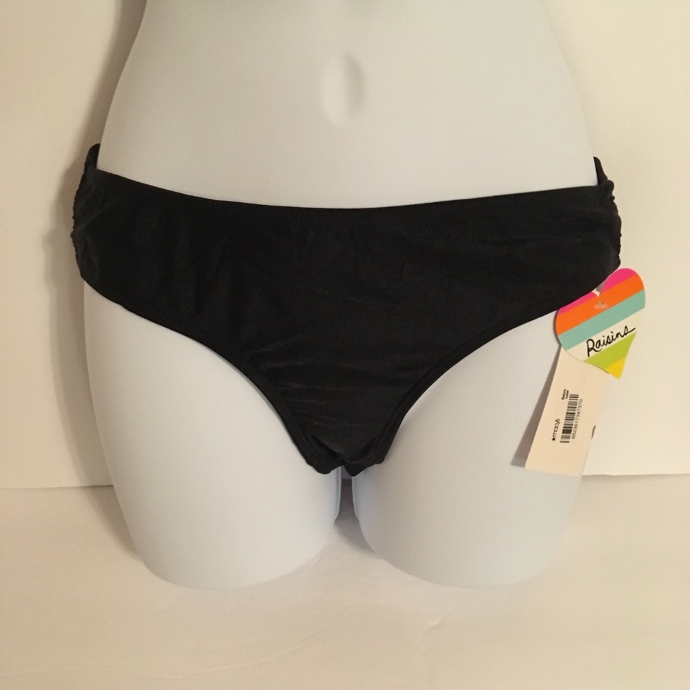 Raisins Black Bikini Bottoms Size Medium New